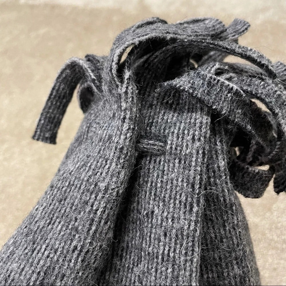 KUNA 60% alpaca 40% wool blend ponytail beanie hat heather gray main image 4